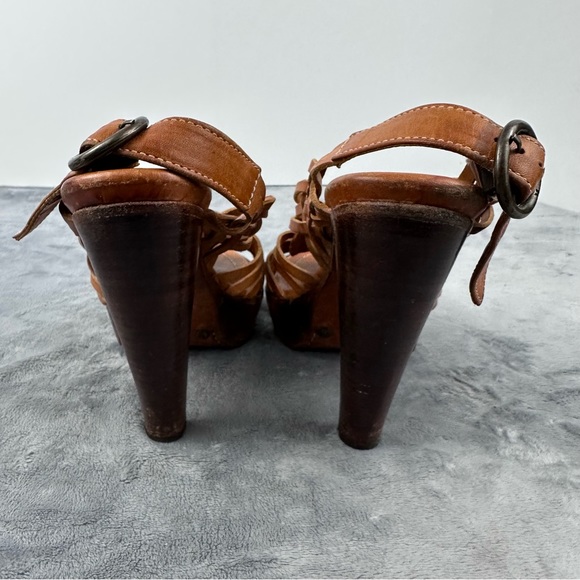 Frye Joy Huarache Sling Back Platform Heels Size 8 - Picture 8 of 13